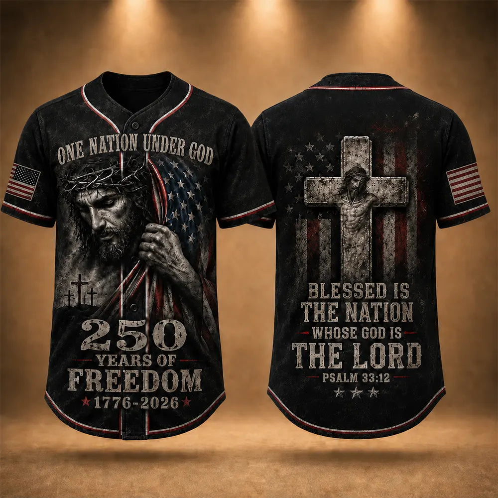 One Nation Under God 250 Years Button-Up Shirt