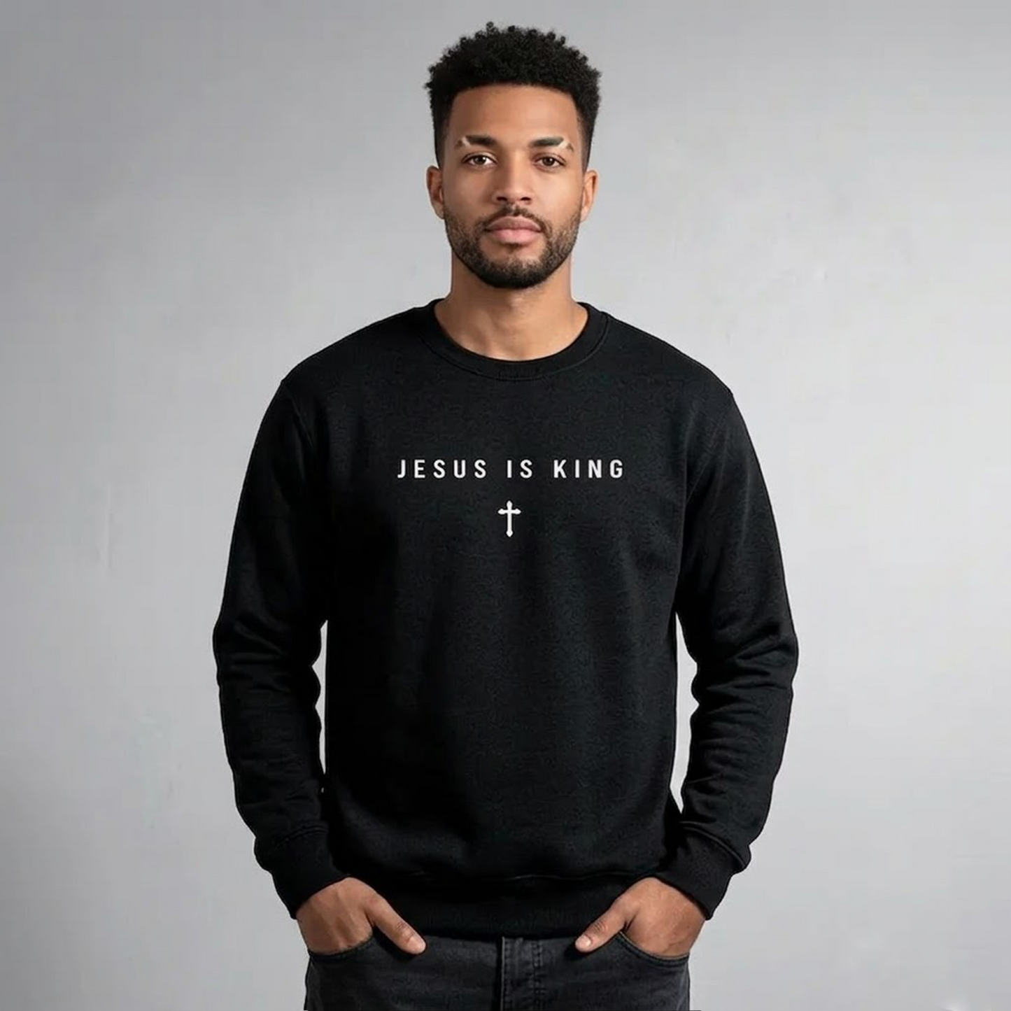 Jesus Is King Minimalist Cross Graphic T-Shirt / Sweatshirt / Hoodie