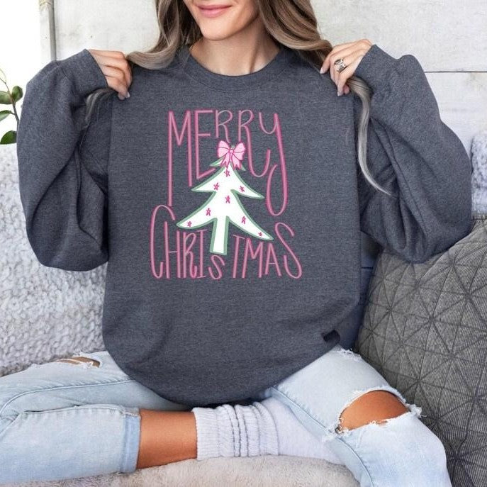 Preppy Merry Christmas Trendy Women's Holiday T-Shirt / Sweatshirt / Hoodie