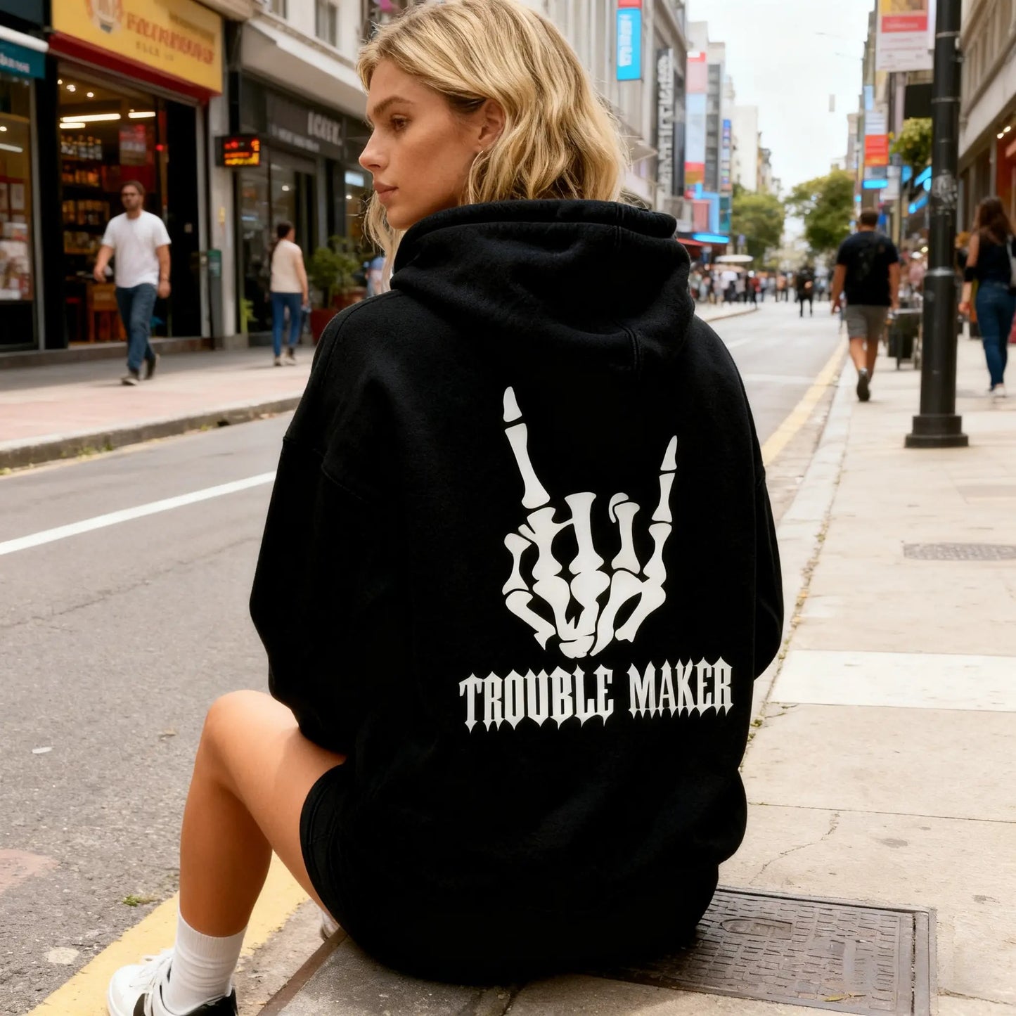 Trouble Maker Bone Hand Graphic T-Shirt / Sweatshirt / Hoodie