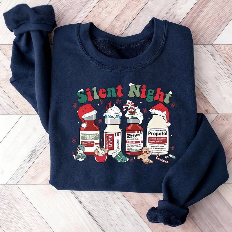 Silent Night Christmas Nurse Medical Holiday ICU T-Shirt / Sweatshirt / Hoodie