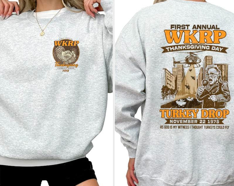 First Annual Thanksgiving Day WKRP Turkey Drop In Cincinnati Movie T-Shirt / Sweatshirt / Hoodie