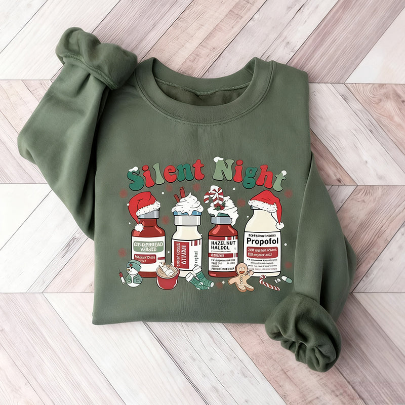 Silent Night Christmas Nurse Medical Holiday ICU T-Shirt / Sweatshirt / Hoodie