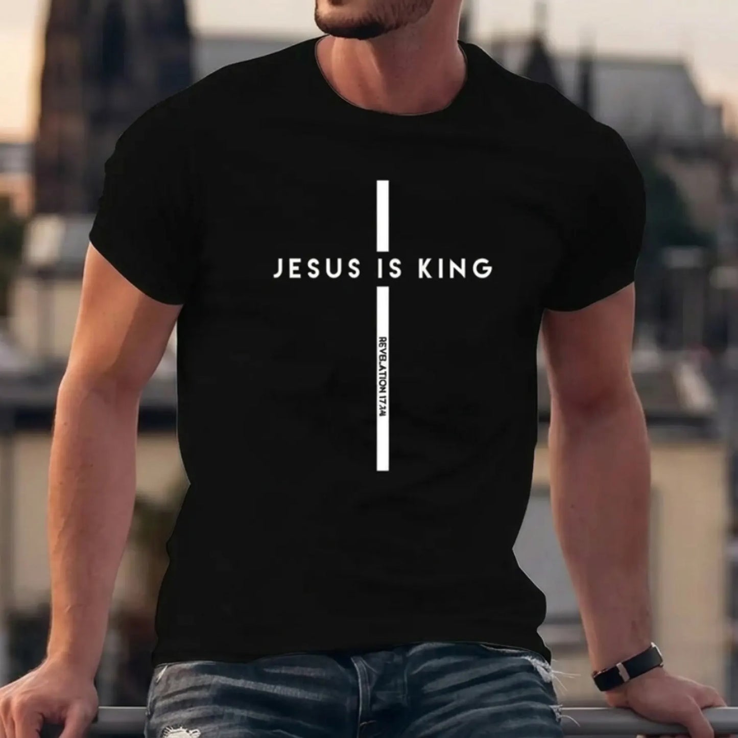 Jesus Is King With Cross & Revelation Message T-Shirt / Sweatshirt / Hoodie