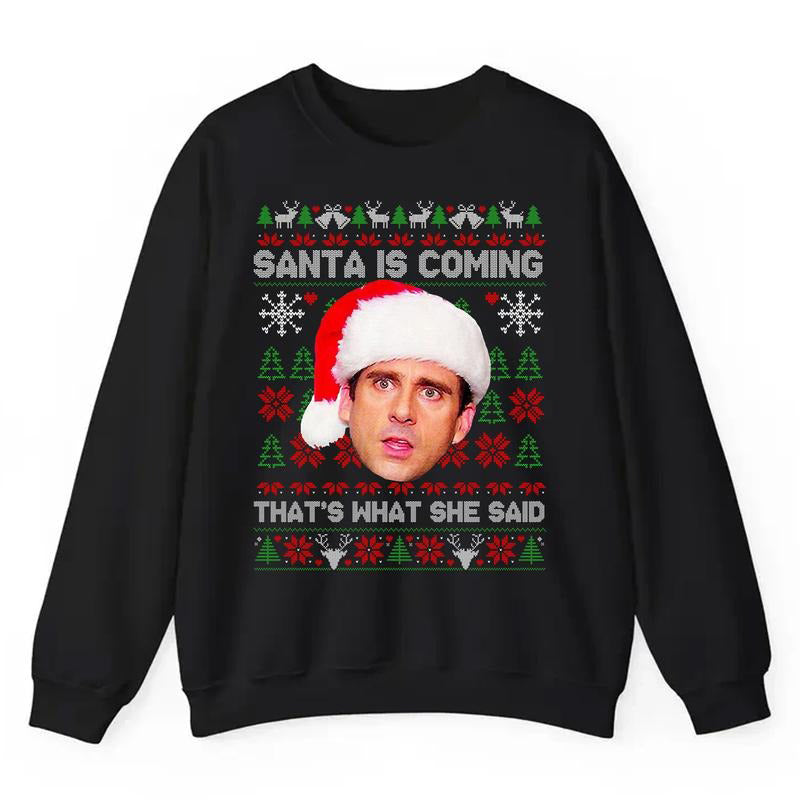 Funny The Office Christmas Michael Scott Santa Meme T-Shirt / Sweatshirt / Hoodie