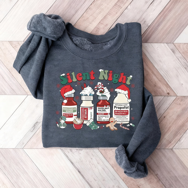 Silent Night Christmas Nurse Medical Holiday ICU T-Shirt / Sweatshirt / Hoodie