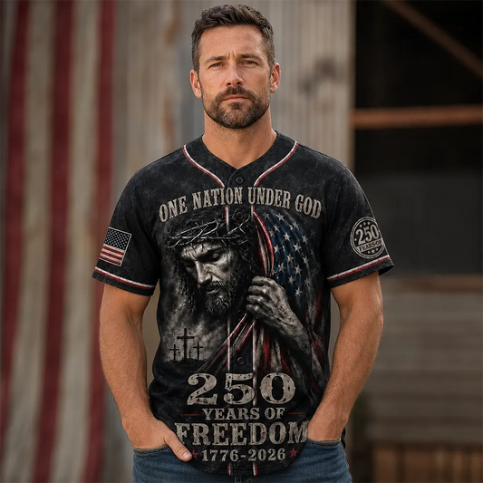 One Nation Under God 250 Years Button-Up Shirt