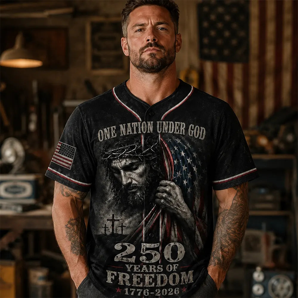 One Nation Under God 250 Years Button-Up Shirt