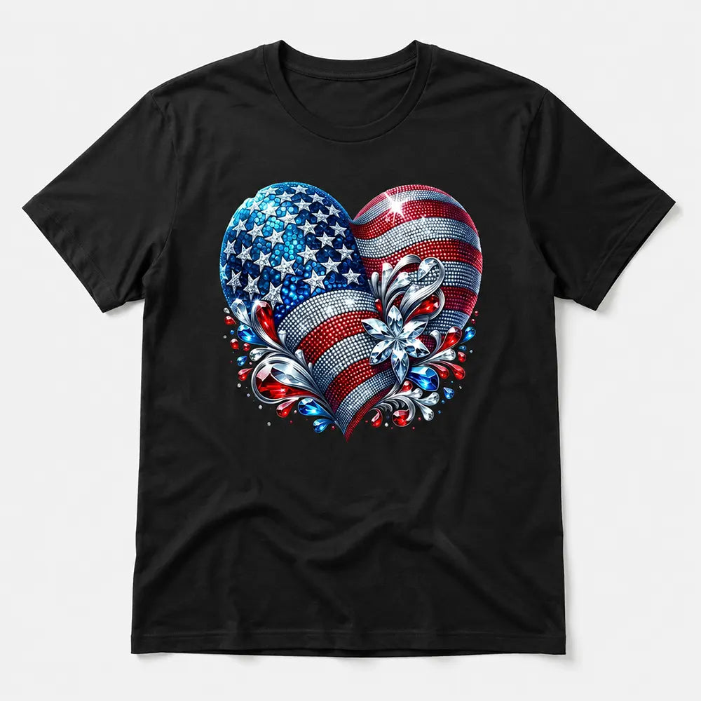 Patriotic American Flag Heart T-Shirt / Sweatshirt / Hoodie