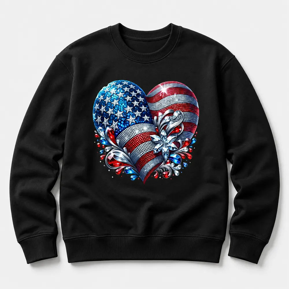 Patriotic American Flag Heart T-Shirt / Sweatshirt / Hoodie