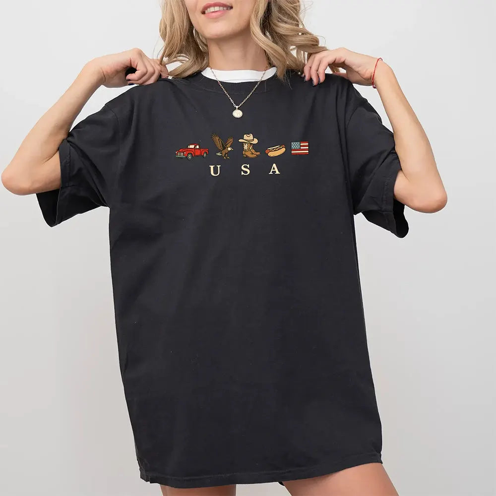 USA Icons Patriotic Western Graphic T-Shirt / Sweatshirt / Hoodie