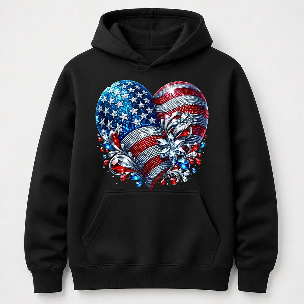 Patriotic American Flag Heart T-Shirt / Sweatshirt / Hoodie