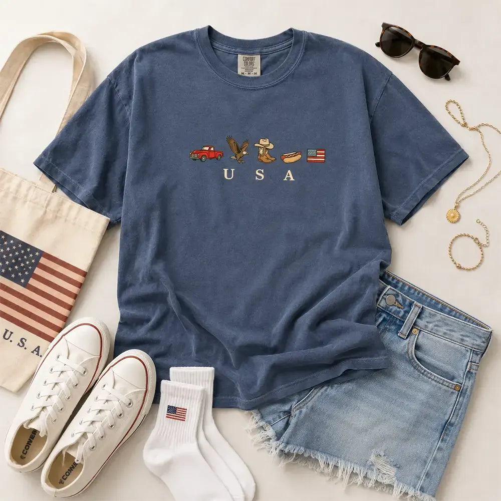 USA Icons Patriotic Western Graphic T-Shirt / Sweatshirt / Hoodie