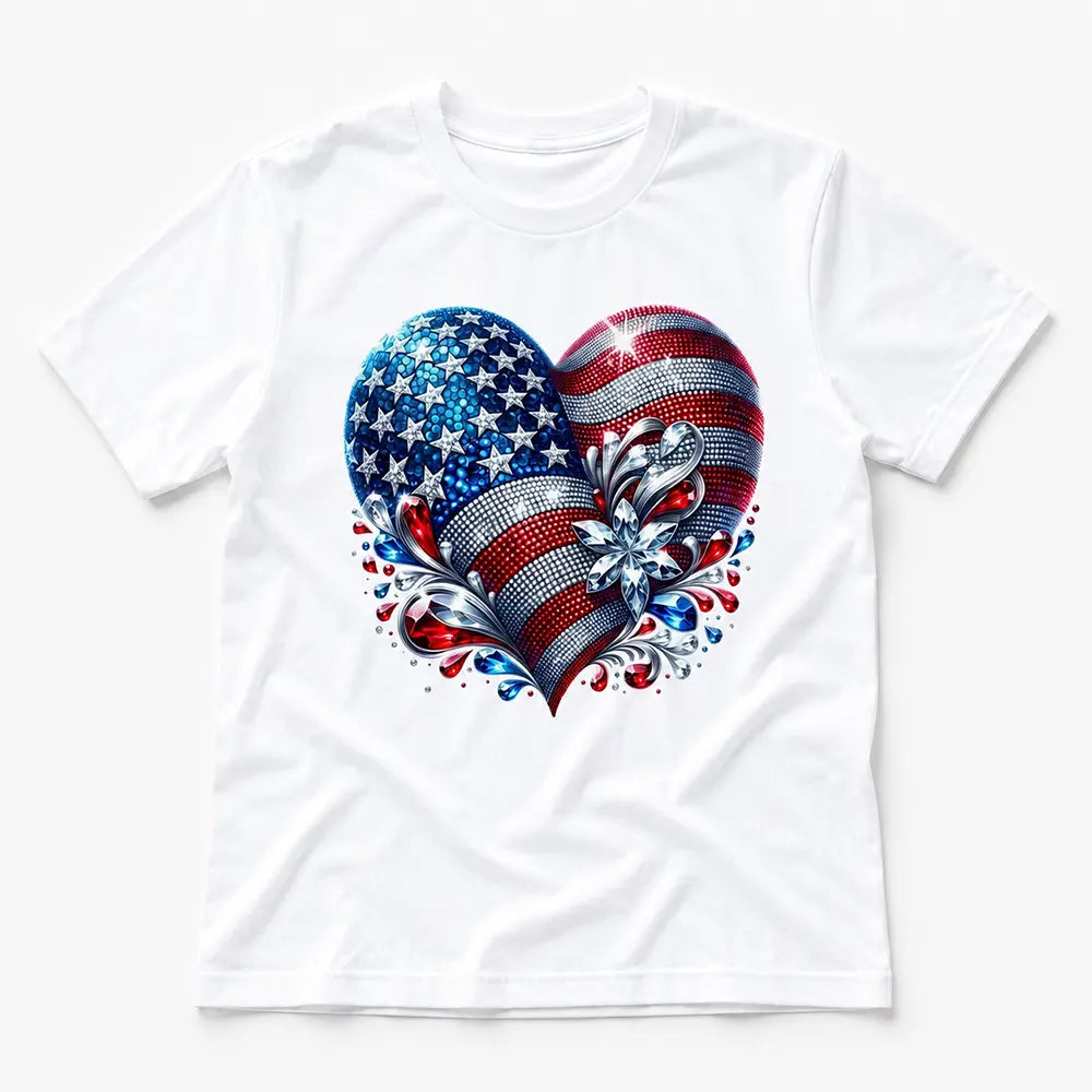 Patriotic American Flag Heart T-Shirt / Sweatshirt / Hoodie