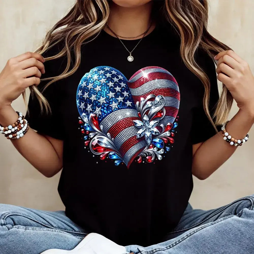 Patriotic American Flag Heart T-Shirt / Sweatshirt / Hoodie