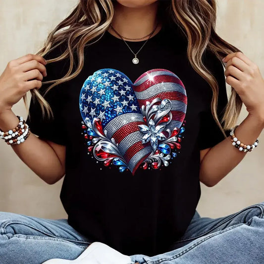 Patriotic American Flag Heart T-Shirt / Sweatshirt / Hoodie