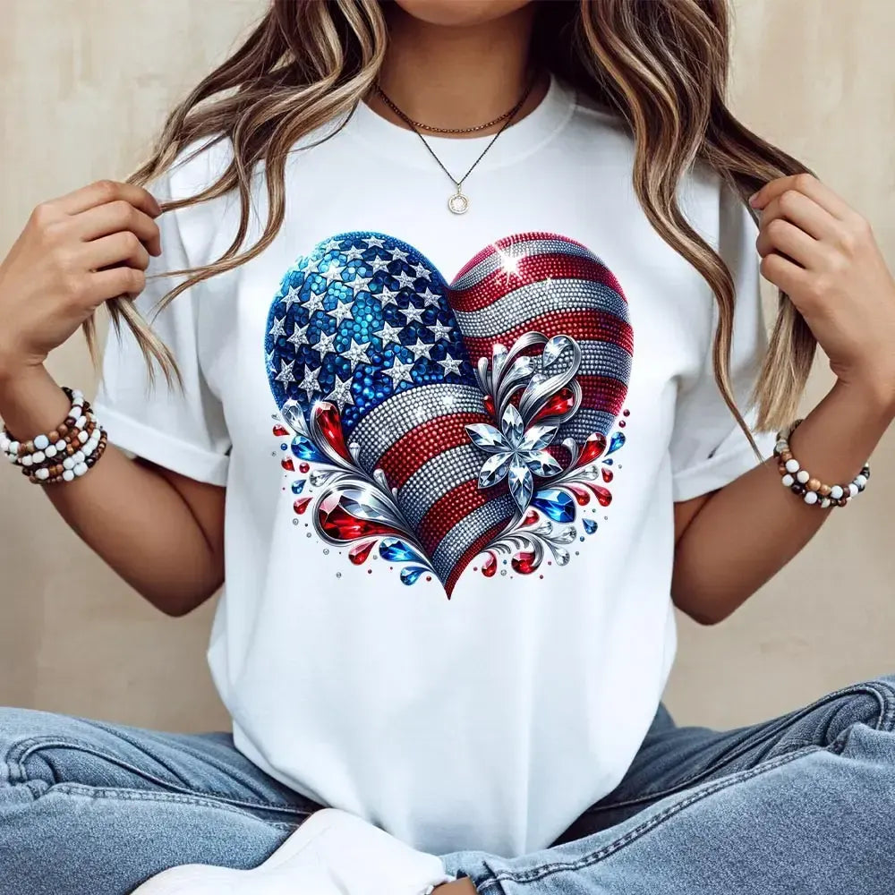 Patriotic American Flag Heart T-Shirt / Sweatshirt / Hoodie