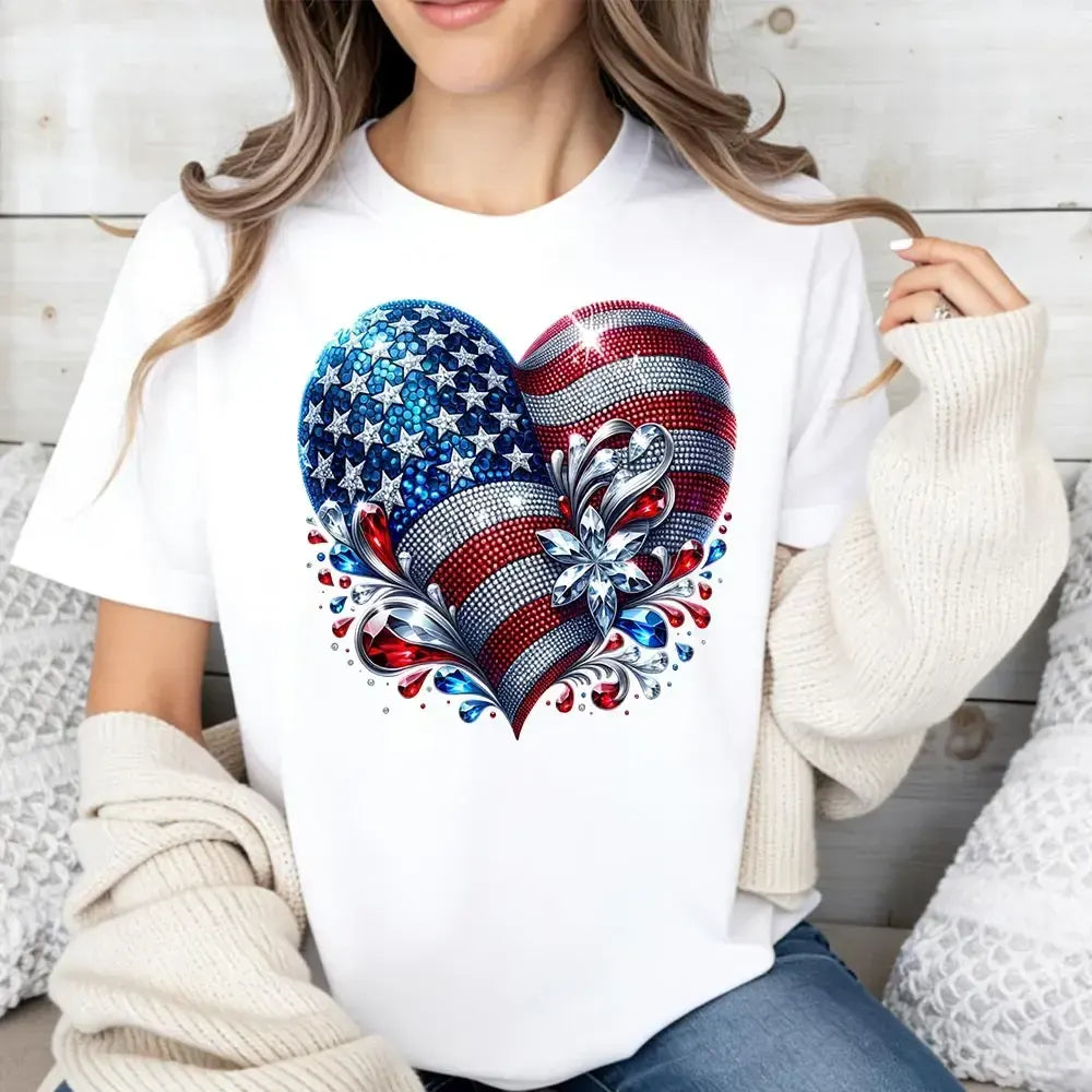Patriotic American Flag Heart T-Shirt / Sweatshirt / Hoodie