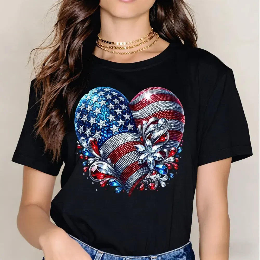 Patriotic American Flag Heart T-Shirt / Sweatshirt / Hoodie