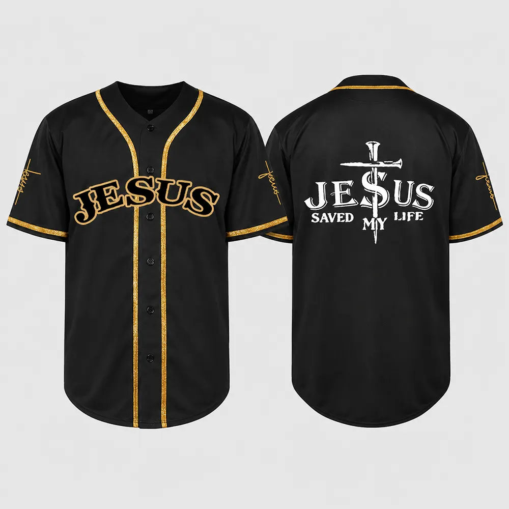 Jesus Is My Life Sword Cross Button-Up Shirt