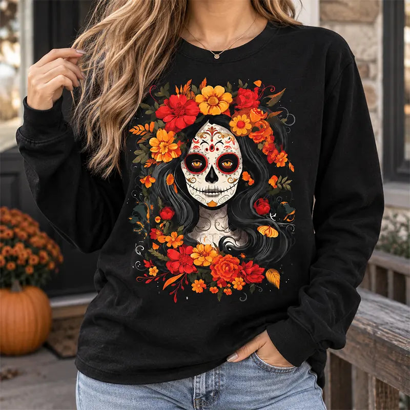La Catrina Floral Skull T-Shirt / Sweatshirt / Hoodie