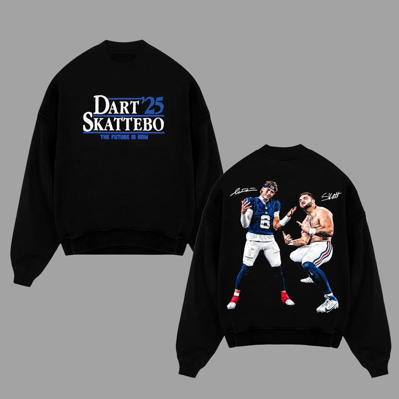 Cam Skattebo and Jaxson Dart Giants Nation Outfit V2 T-Shirt / Sweatshirt / Hoodie