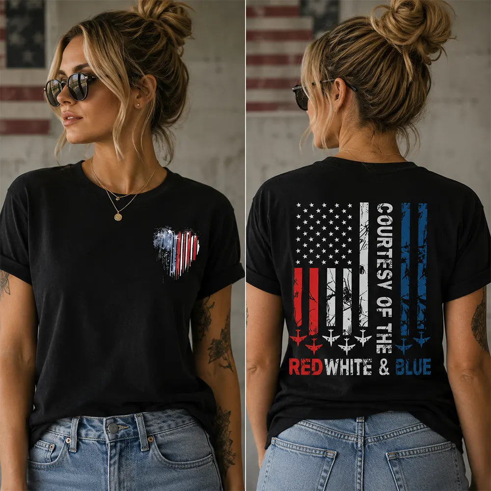 Red White Blue Flag Heart T-Shirt / Sweatshirt / Hoodie