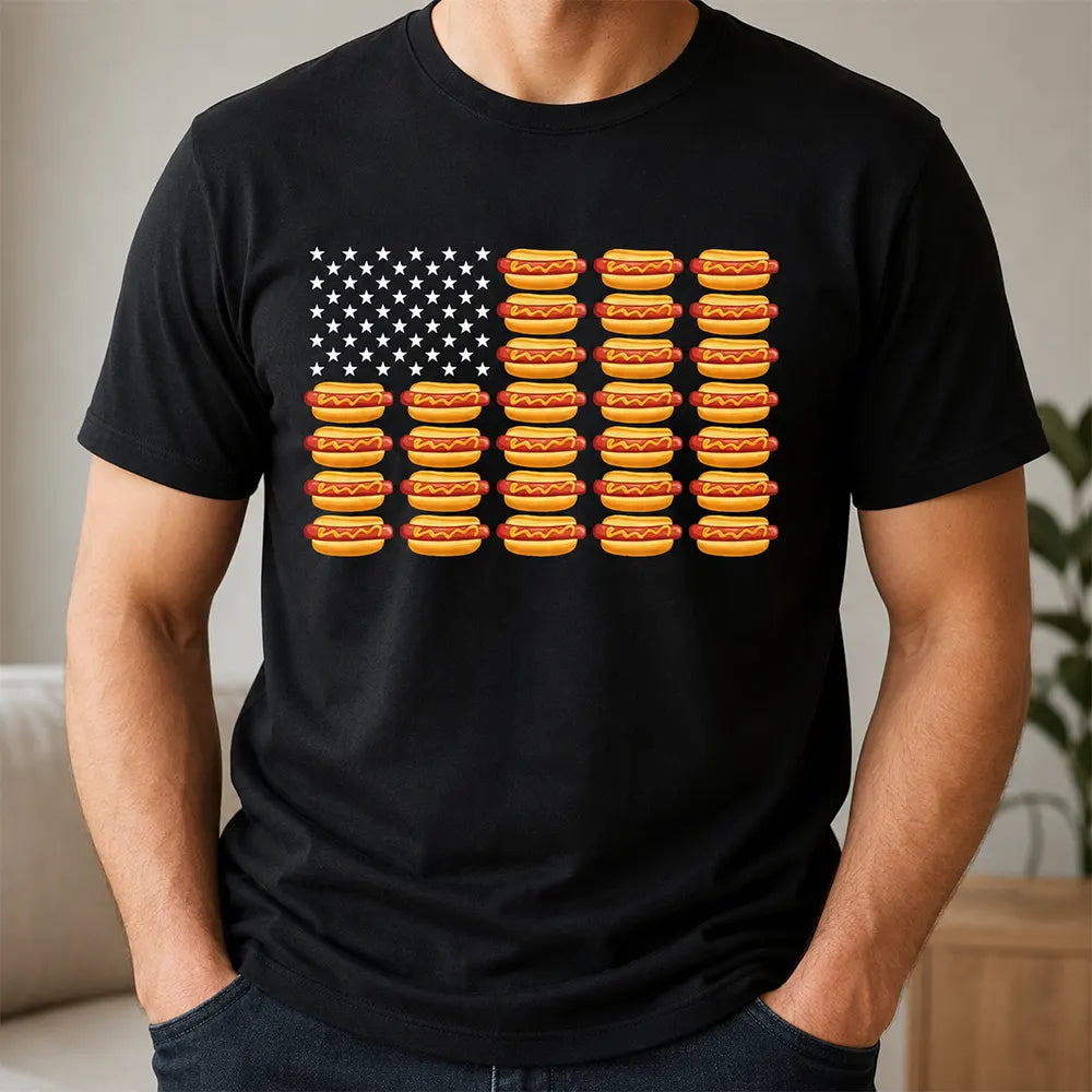 Hot Dog American Flag T-Shirt / Sweatshirt / Hoodie
