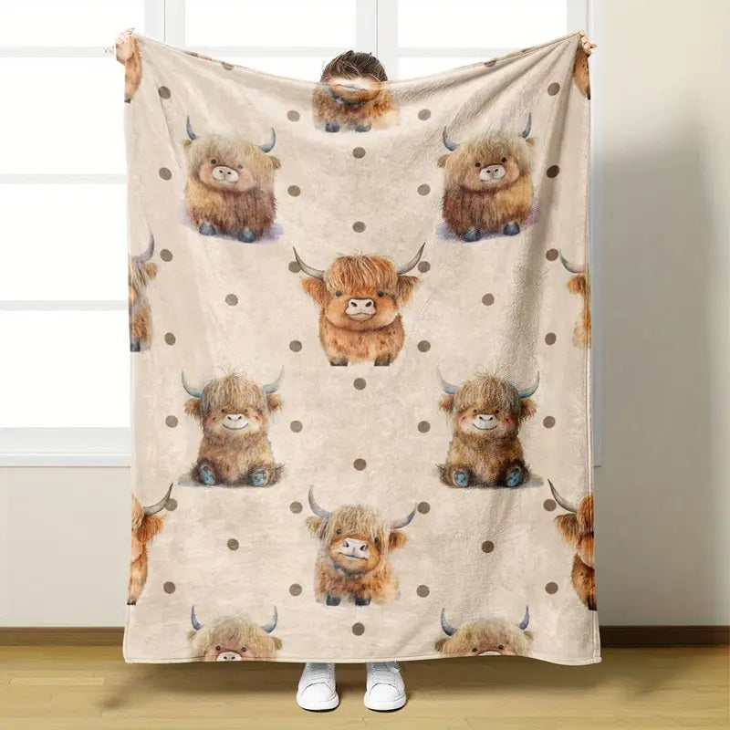 Cute Multi-Cow Pattern Blanket