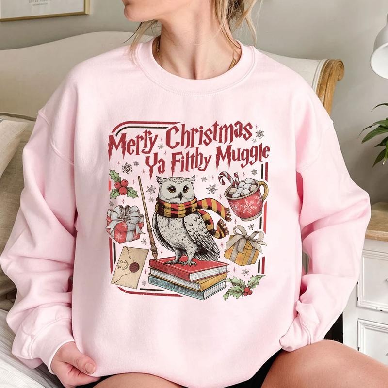 Merry Christmas Ya Filthy Muggle Wizard Holiday Owl T-Shirt / Sweatshirt / Hoodie