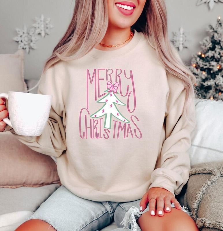 Preppy Merry Christmas Trendy Women's Holiday T-Shirt / Sweatshirt / Hoodie