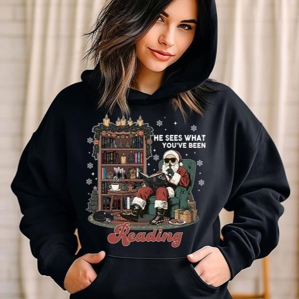 He Sees What You've Been Reading Christmas T-Shirt / Sweatshirt / Hoodie