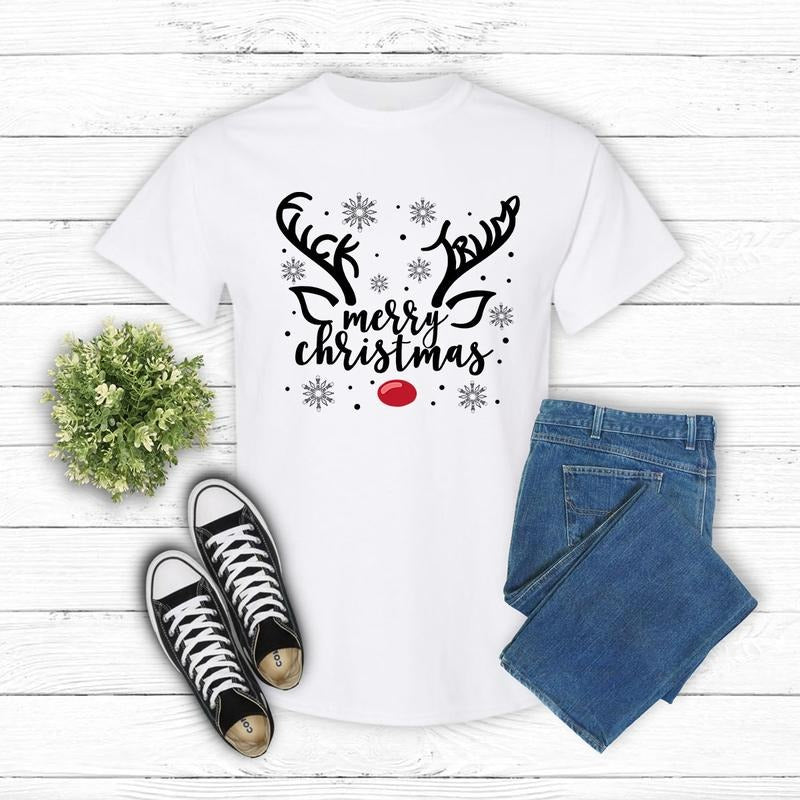 Subtle Christmas Reindeer Shirt Funny Hidden Message  T-Shirt / Sweatshirt / Hoodie
