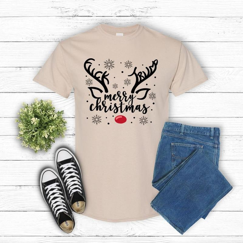 Subtle Christmas Reindeer Shirt Funny Hidden Message  T-Shirt / Sweatshirt / Hoodie