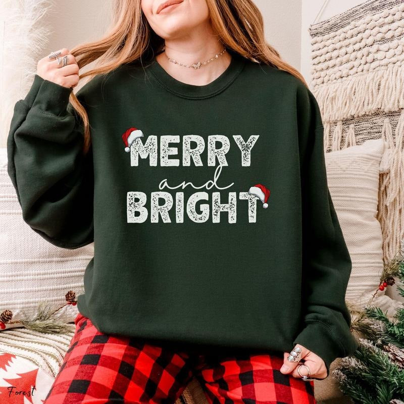 I'm Trying To Feel Merry And Bright Funny Matching Couple Christmas T-Shirt / Sweatshirt / Hoodie