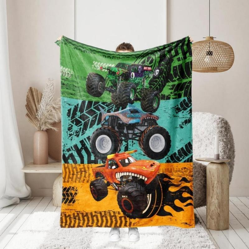 Monster Truck Soft Funny Throw Blanket