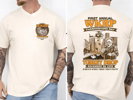First Annual Thanksgiving Day WKRP Turkey Drop In Cincinnati Movie T-Shirt / Sweatshirt / Hoodie
