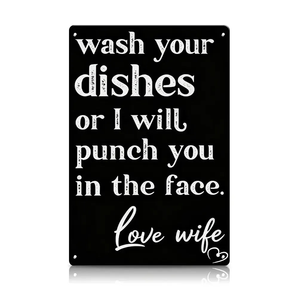Wash Your Dishes Love Mom Metal Sign-Perfect gift for Mother’s Day