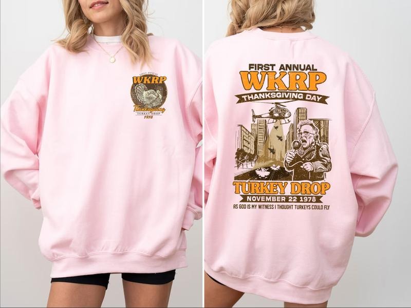 First Annual Thanksgiving Day WKRP Turkey Drop In Cincinnati Movie T-Shirt / Sweatshirt / Hoodie
