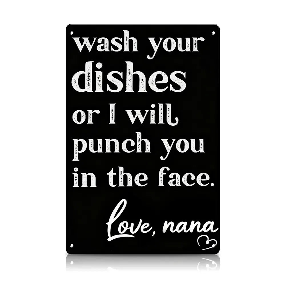 Wash Your Dishes Love Mom Metal Sign-Perfect gift for Mother’s Day
