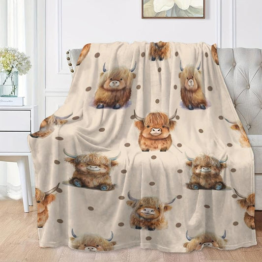 Cute Multi-Cow Pattern Blanket