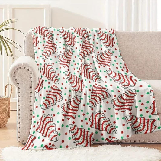 Christmas Holiday Tree Pattern Soft Cozy Blanket