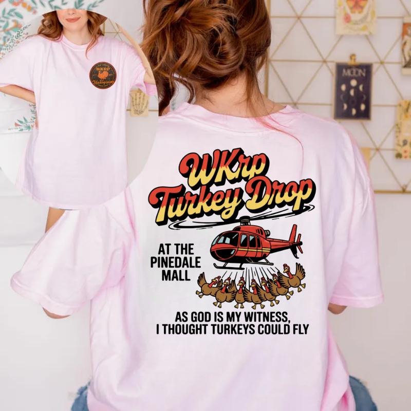 WKRP Turkey Drop Funny Vintage Thanksgiving Graphic T-Shirt / Sweatshirt / Hoodie