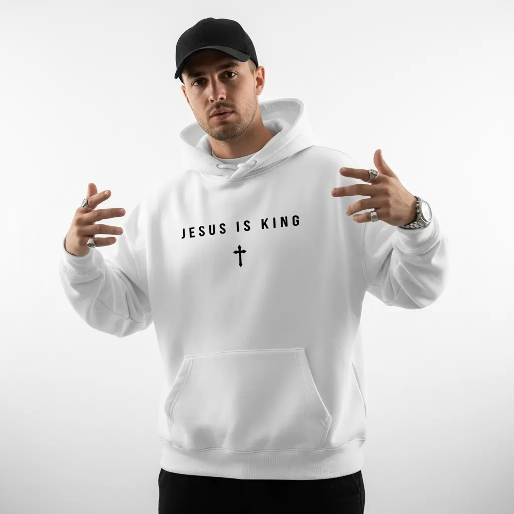 Jesus Is King Minimalist Cross Graphic T-Shirt / Sweatshirt / Hoodie