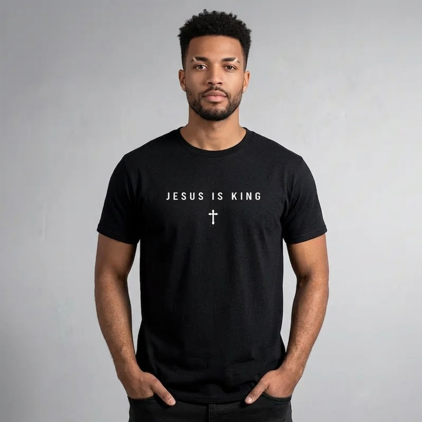 Jesus Is King Minimalist Cross Graphic T-Shirt / Sweatshirt / Hoodie